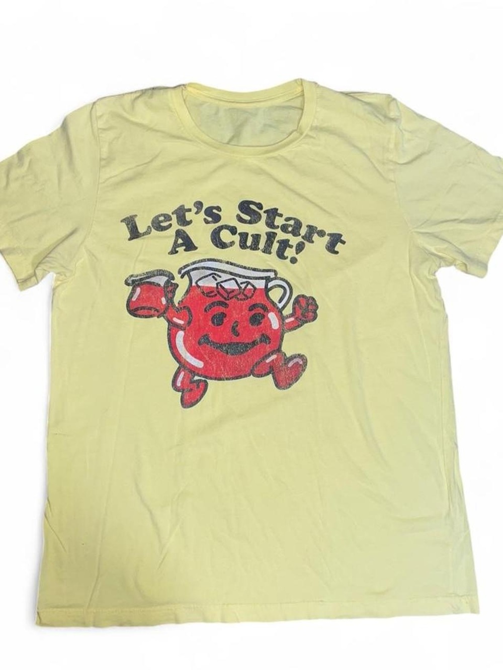 Yellow Graphic Tee with Red Kool-Aid Character